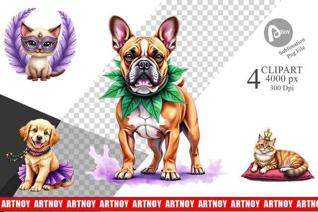 Clipart Carnival Jungle Watercolor Safari Mardi Gras Sublimation artnoy 