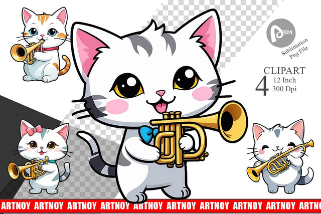 Clipart Cat New Year Sublimation artnoy 