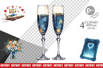 Clipart Celestial Union Sci-Fi Wedding Sublimation artnoy 