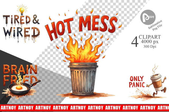 Clipart Chaos Caffeine Sarcastic Quotes Sublimation artnoy 
