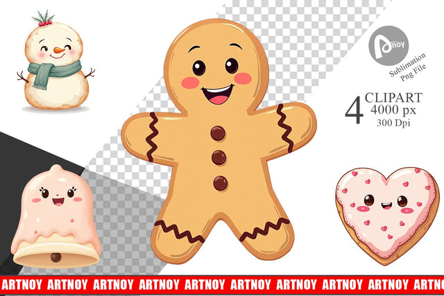 Clipart Christmas Cookies Sublimation artnoy 