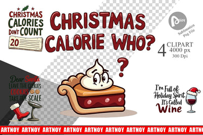 Clipart Christmas Diet Dropout Quotes Sublimation artnoy 