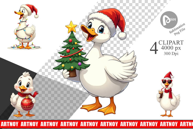 Clipart Christmas Goose Sublimation artnoy 