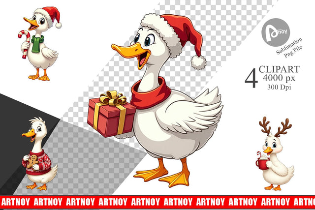 Clipart Christmas Goose Sublimation artnoy 