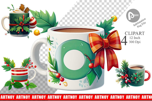 Clipart Christmas Mug Sublimation artnoy 