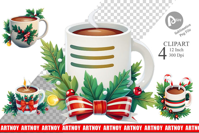Clipart Christmas Mug Sublimation artnoy 