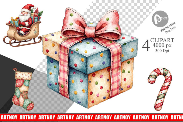 Clipart Christmas Patchwork Wonder Sublimation artnoy 