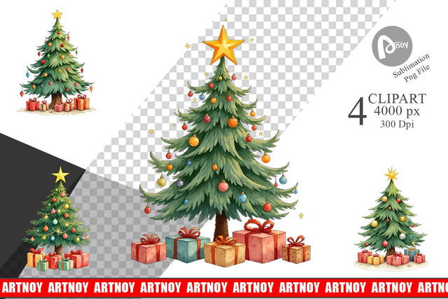 Clipart Christmas Tree Sublimation artnoy 