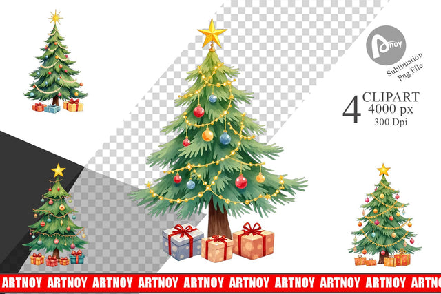 Clipart Christmas Tree Sublimation artnoy 