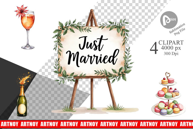 Clipart Classic Wedding Cakes and Celebrations Sublimation artnoy 