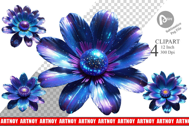 Clipart Cosmic Flower Sublimation artnoy 