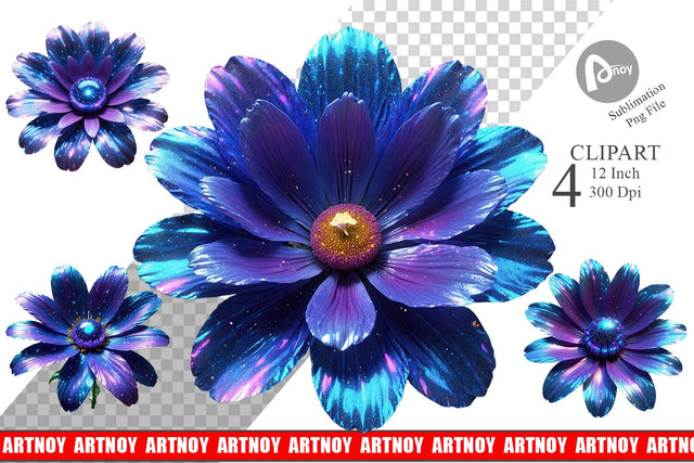 Clipart Cosmic Flower Sublimation artnoy 