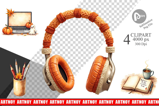 Clipart Cozy Autumn Home Office Sublimation artnoy 