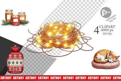 Clipart Cozy Christmas Sublimation artnoy 