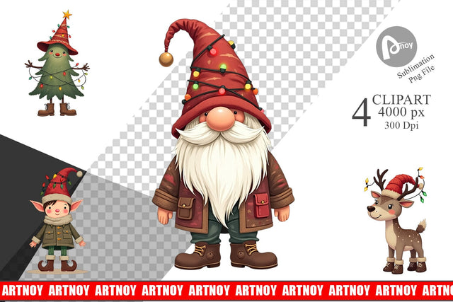 Clipart Cozy Raggedy Christmas Sublimation artnoy 