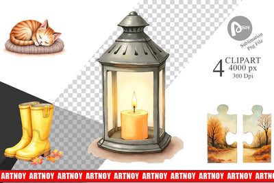 Clipart Cozy Rainy Day Sublimation artnoy 