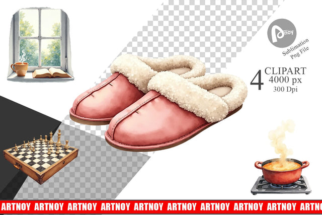 Clipart Cozy Rainy Day Sublimation artnoy 