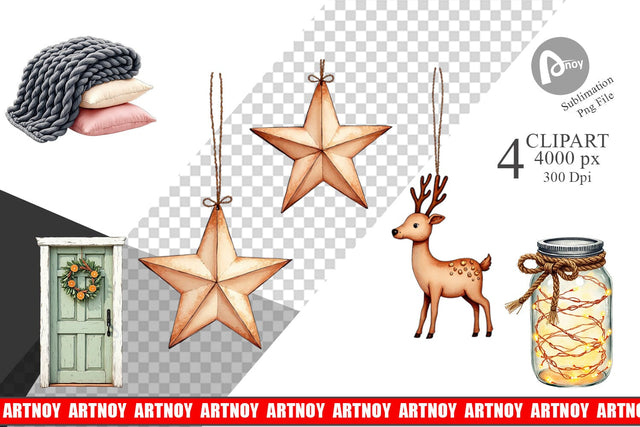 Clipart Cozy Winter Home Decor Sublimation artnoy 