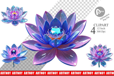 Clipart Crystal Lotus Sublimation artnoy 