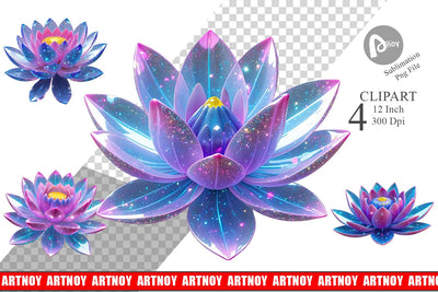 Clipart Crystal Lotus Sublimation artnoy 