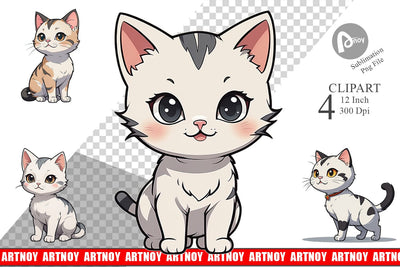 Clipart Cute Cat Sublimation artnoy 