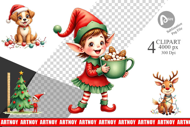 Clipart Cute Christmas Crew Sublimation artnoy 