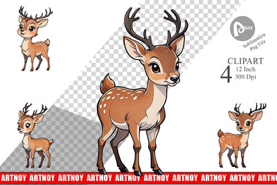 Clipart Cute Deer Sublimation artnoy 
