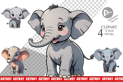 Clipart Cute Elephant Sublimation artnoy 
