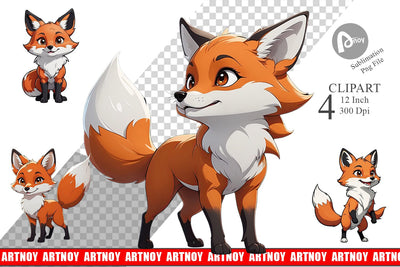 Clipart Cute Fox Sublimation artnoy 