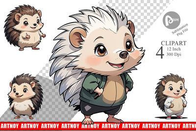 Clipart Cute Hedgehog Sublimation artnoy 