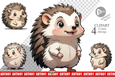 Clipart Cute Hedgehog Sublimation artnoy 