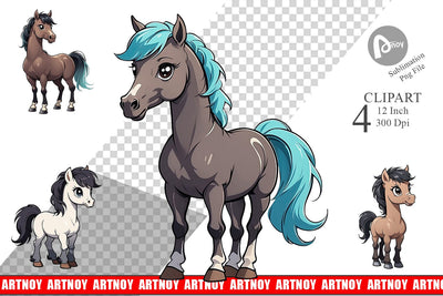 Clipart Cute Horse Sublimation artnoy 