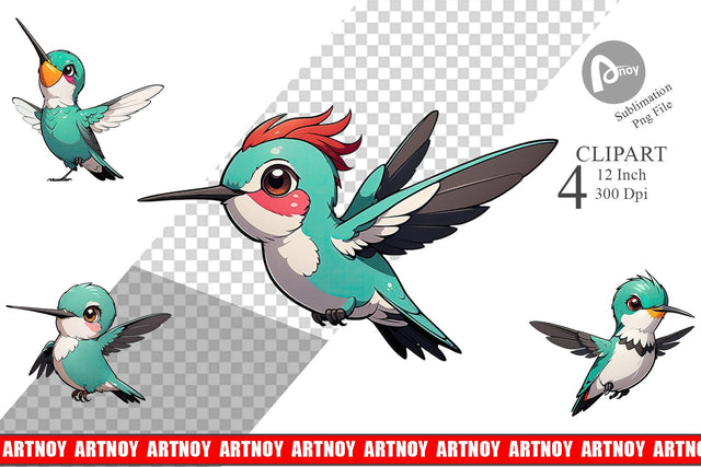 Clipart Cute Hummingbird Sublimation artnoy 