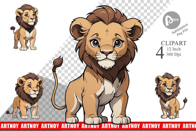 Clipart Cute Lion Sublimation artnoy 