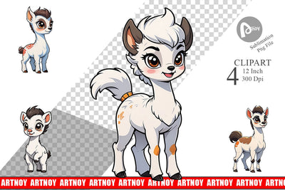 Clipart Cute Llama Sublimation artnoy 