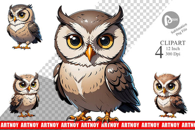 Clipart Cute Owl Sublimation artnoy 