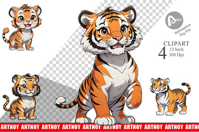 Clipart Cute Tiger Sublimation artnoy 