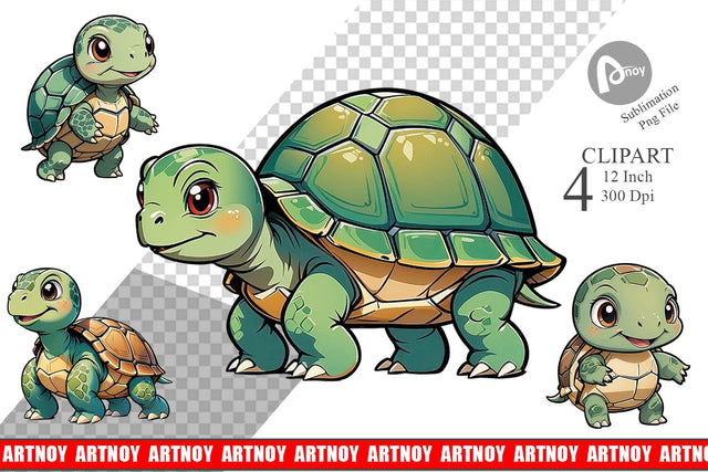Clipart Cute Turtle Sublimation artnoy 