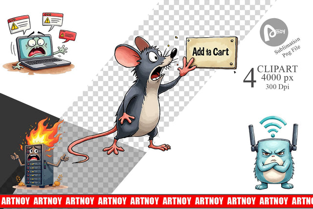 Clipart Cyber Monday Glitchfest Sublimation artnoy 
