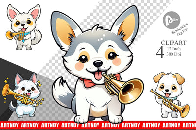 Clipart Dog New Year Sublimation artnoy 