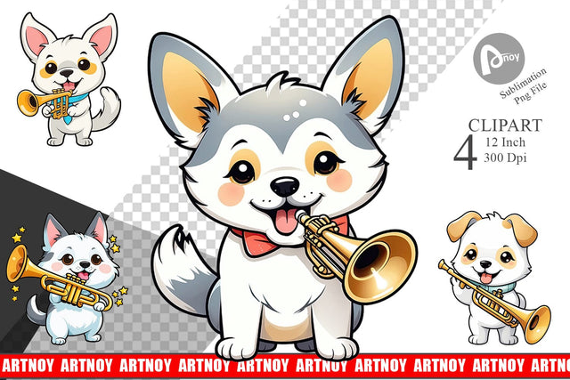 Clipart Dog New Year Sublimation artnoy 