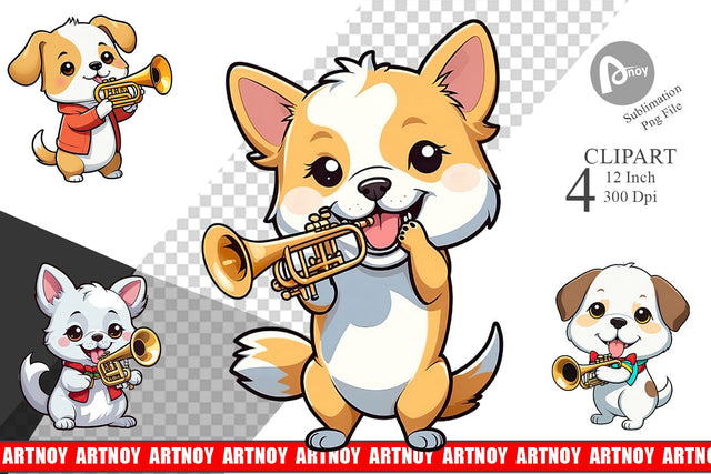 Clipart Dog New Year Sublimation artnoy 