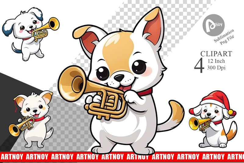 Clipart Dog New Year Sublimation artnoy 