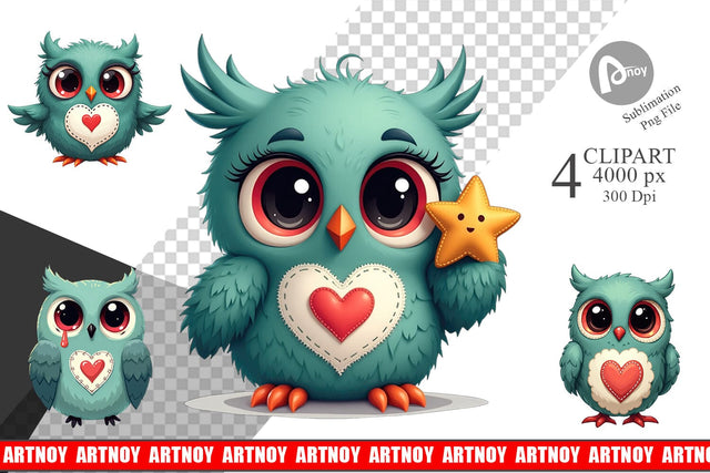Clipart Eerie Owl Journey Sublimation artnoy 