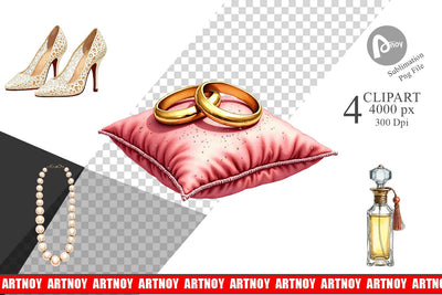 Clipart Elegant Bridal Accessories and Keepsakes Sublimation artnoy 