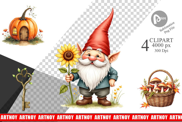 Clipart Enchanted Fall Cottagecore Sublimation artnoy 