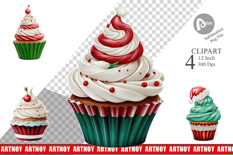 Clipart Festive Cupcake Sublimation artnoy 