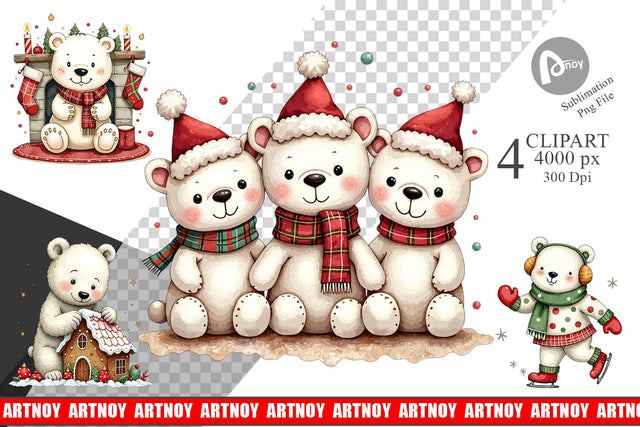 Clipart Festive Polar Wonders Sublimation artnoy 