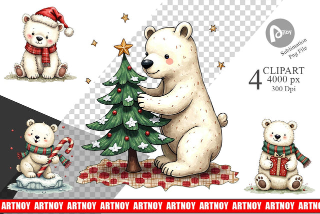 Clipart Festive Polar Wonders Sublimation artnoy 