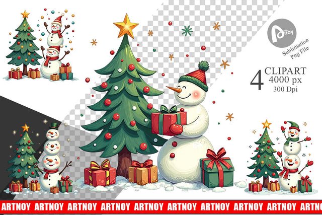 Clipart Festive Winter Whimsy Sublimation artnoy 